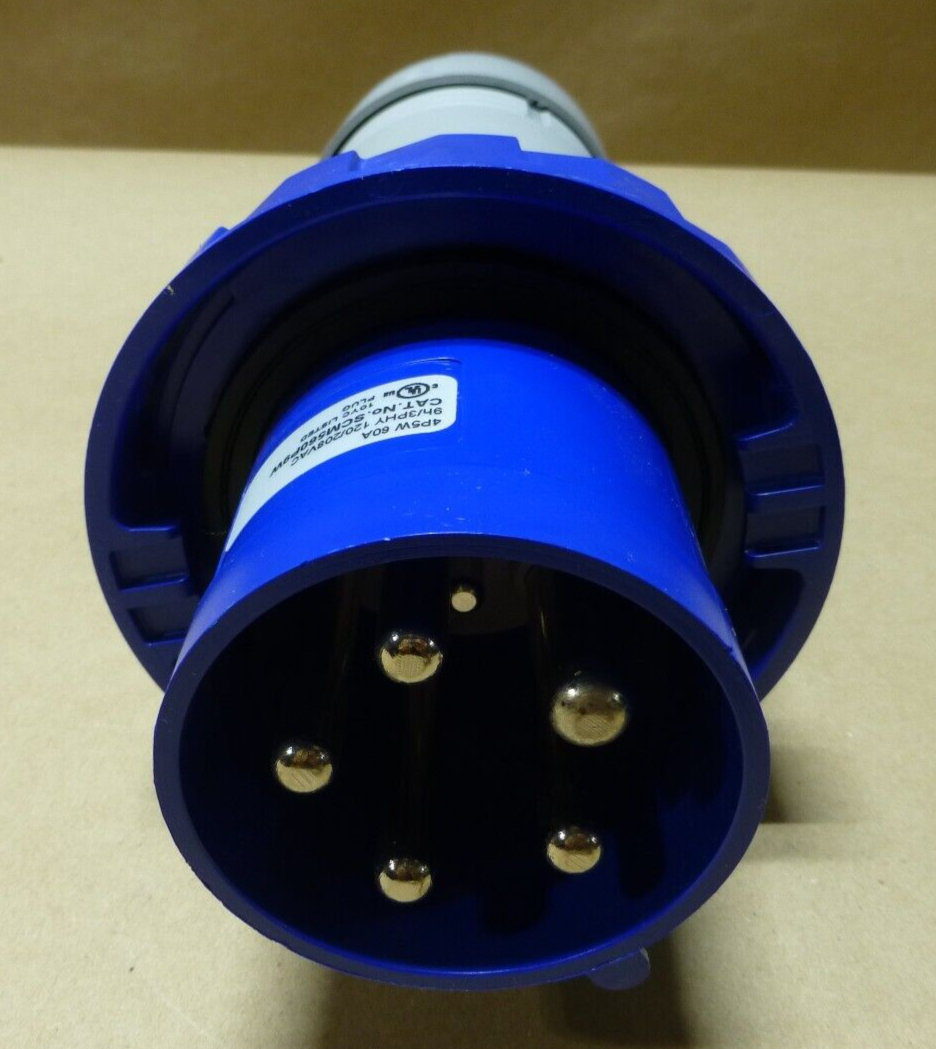 OEM Scame 4P 5W 60Amp Pin &amp; Sleeve Plug 9h/3PHY 120/208VAC Watertight SCM560P9W | Electrical MRO Replacement Parts &amp; Components and Commercial Electrical Supplies Company