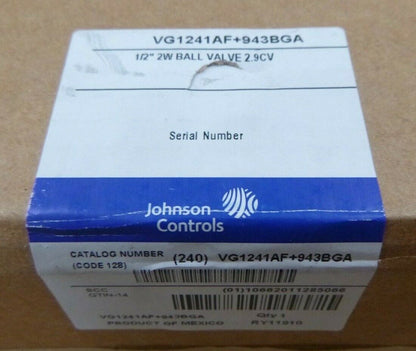 JOHNSON CONTROL VG1241AF+943BGA 1/2" NPT 2-WAY BRASS VALVE W/ ACTUATOR | Industrial MRO Replacement Parts, Manufacturing Machine Parts &amp; Components, Heavy Equipment Parts Supplier