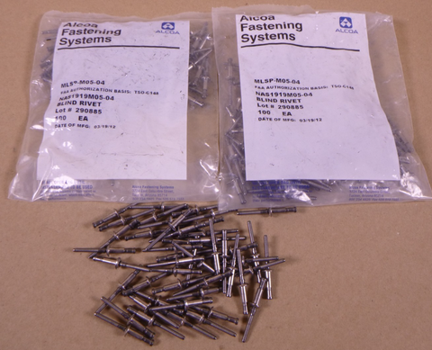 (220x) Alcoa Fastening NAS1919M05-04 Blind Rivet MLSP-M05-04 , 5320-00-971-7713 | Industrial Replacement Nuts & Bolts Distributor and Machinery Screws & Fasteners Supply