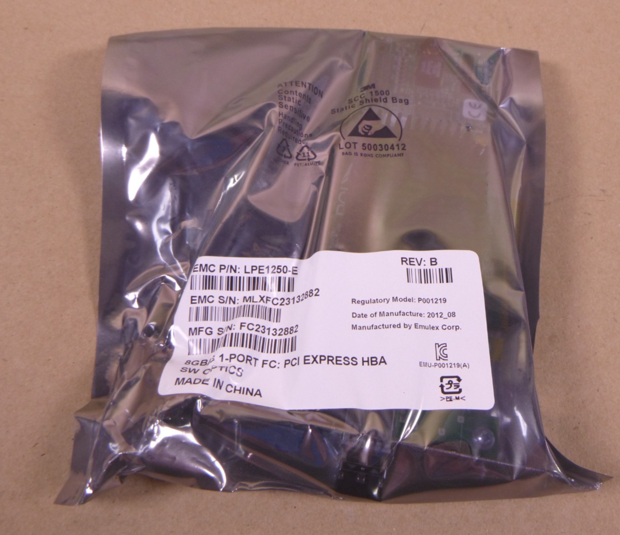EMULEX LPE1250 8GB 1-Port PCI Express HBA Lightpulse SW Optics P001219 LPE1250-E | Electrical MRO Replacement Parts &amp; Components and Commercial Electrical Supplies Company