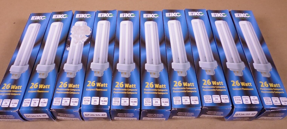 (10) NEW EIKO QT26/35-4P 26W G24q-3 3500K Quad-Tube CFL Lamp Light Bulb | Electrical MRO Replacement Parts &amp; Components and Commercial Electrical Supplies Company