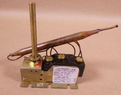 Johnson Controls A19AGF-10 Temperature Control Thermostatic Switch A19 Series | Electrical MRO Replacement Parts & Components and Commercial Electrical Supplies Company