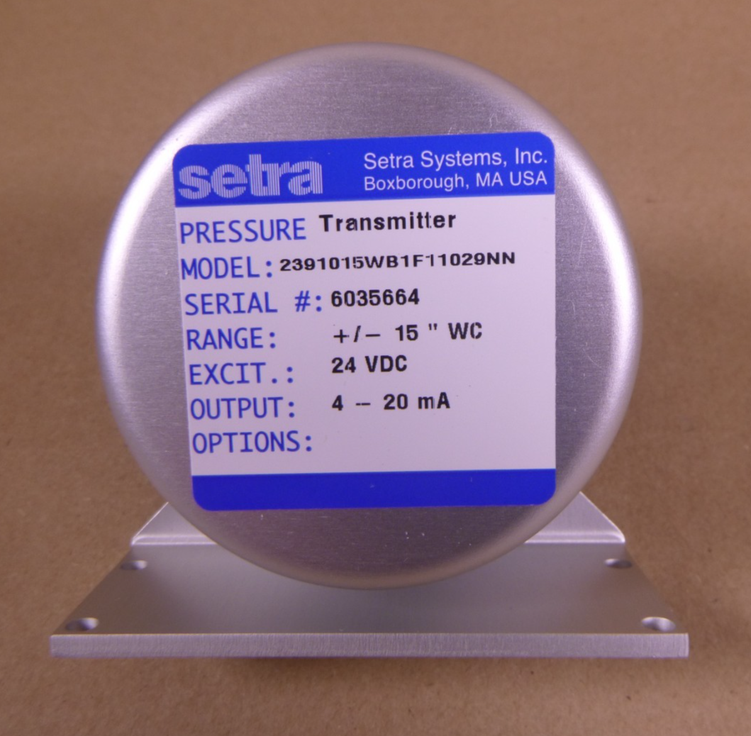 Setra 239 Pressure Transmitter Sensor, +/- 15" WC, 24VAC, 4-20mA | Industrial Electric Motors, Pumps &amp; Parts