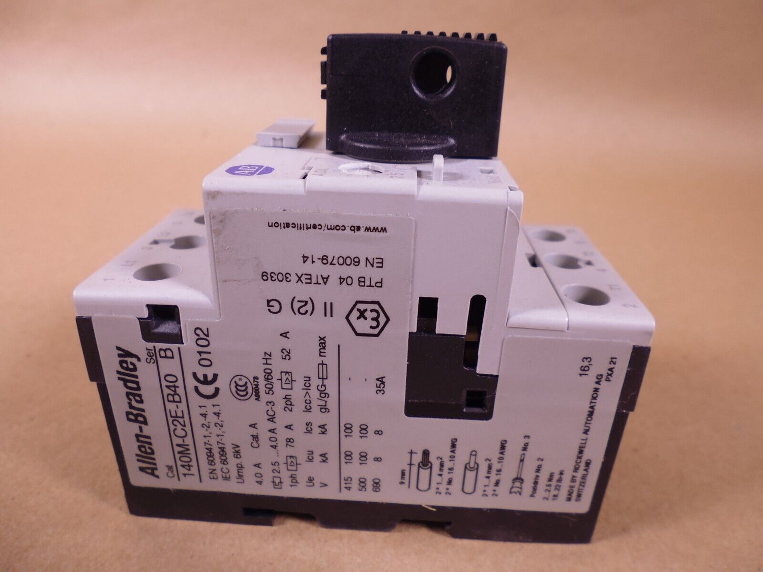 Allen Bradley 140M-C2E-B40-KN Series B Motor Protection Circuit Breaker 2.5-4A | Electrical MRO Replacement Parts &amp; Components and Commercial Electrical Supplies Company