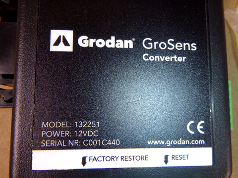 New Grodan GroSens Converter 132251, 12 Vdc W/ Ethernet Cable & Power Cord