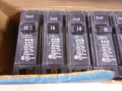 (Lot Of 9) NOS Eaton BR115 Circuit Breaker 15A 1-Pole 120/240V C115 | Electrical MRO Replacement Parts &amp; Components and Commercial Electrical Supplies Company