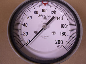 Moeller SGE4M14N 0-200 PSIG Shock-Resistant Pressure Gauge , 6685-01-047-5116