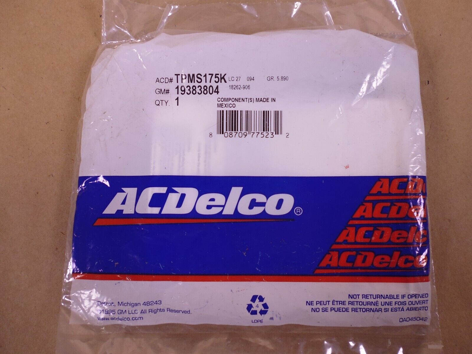 OEM AC Delco TPMS175K Tire Pressor Sensor 19383804 Genuine | Replacement Truck Parts, Trailer Accessories, Automobile Supplies, Car Parts &amp; Accessories