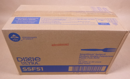 Dixie SSF51 Smartstock Fork Refills (960 Forks) Black 24 Refills At 40 Count