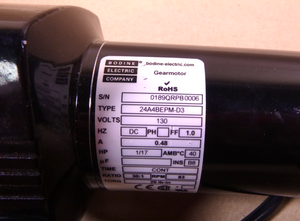 24A4BEPM-D3 Bodine Parallel Shaft Gearmotor 1/17 Hp 30:1 Ratio 83 Rpm 130 Vdc | Industrial Electric Motors, Pumps & Parts