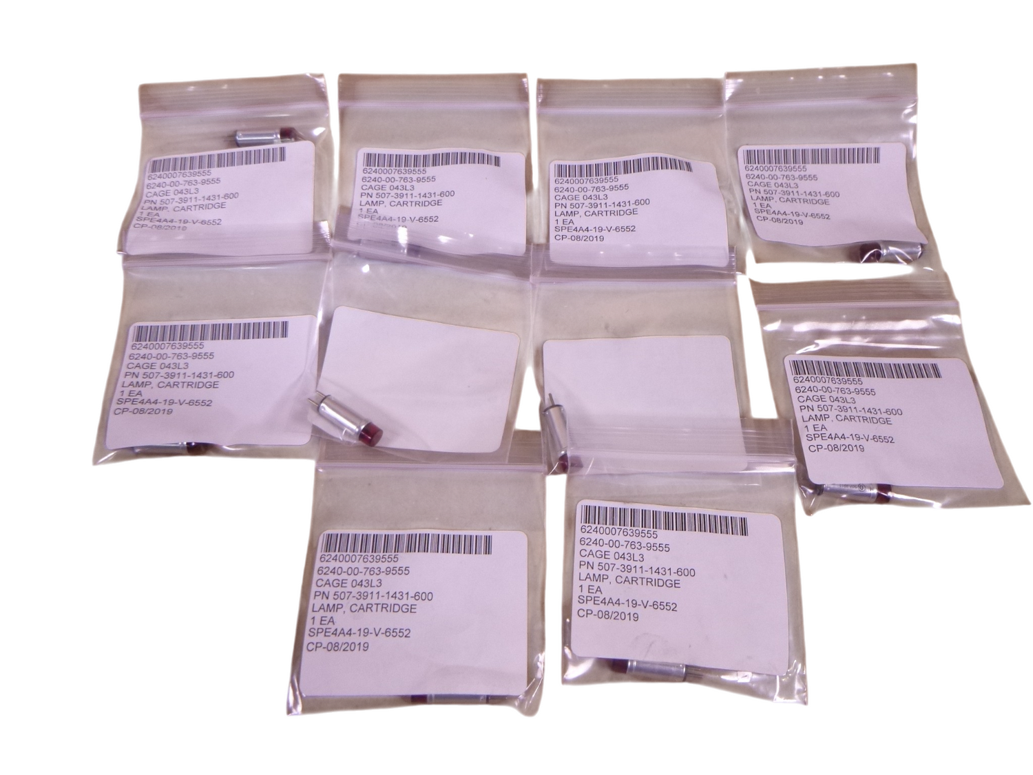 10 Pack Dialight 507-3911-1431-600 Red 10V 40mA Panel Mount Indicator Light Bulb