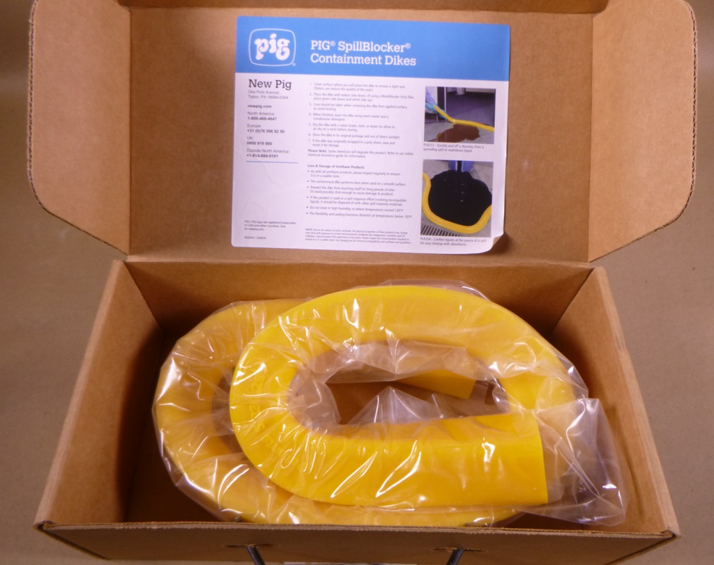 Pig PLR213 Door Blocker Dike Yellow Doorway Spill - 4'L x 2"W x 1.5"H Section | Industrial MRO Replacement Parts, Manufacturing Machine Parts & Components, Heavy Equipment Parts Supplier