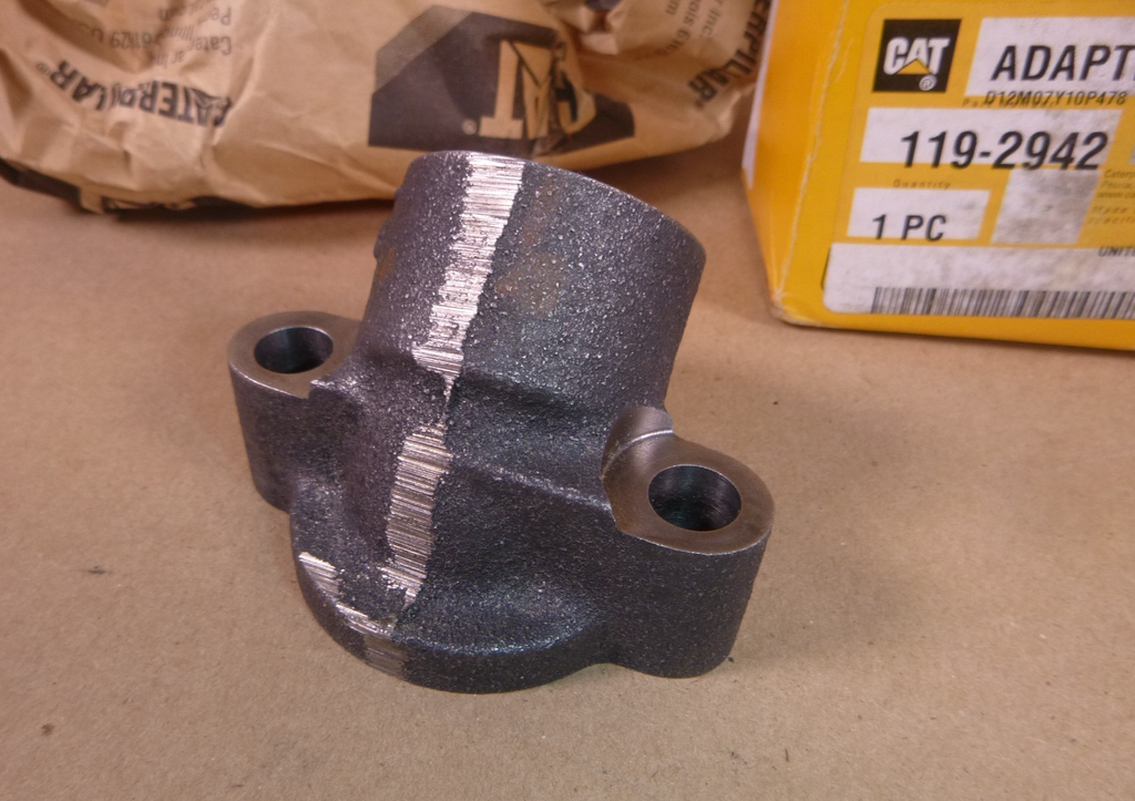 119-2942 OEM CAT Caterpillar 45 Degrees Turbo Oil Line Adapter Fits C7 C-10 C-12 3114 3116 3126 | Industrial Tractor Parts Supplier and Surplus Tractor Parts & Accessories