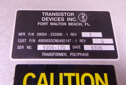 G492147-1 Power Transformer 115VAC 3 Ph Delta 6 Phase , 5950-0377-3298 | Electrical MRO Replacement Parts &amp; Components and Commercial Electrical Supplies Company
