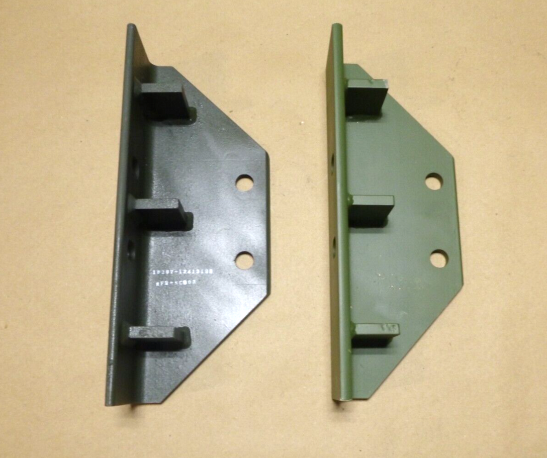 2x USGI FMTV M1089 Wrecker Angle Bracket 12413125-001, 5340-01-568-3871 | Genuine FMTV Replacement Parts, LMTV Parts For Sale and Military Surplus Medium Tactical Vehicle Parts &amp; Components