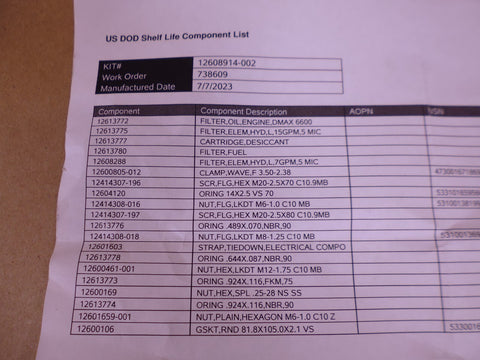JLTV M1279 A1 12608914-002 Preventative Maintenance Service Kit 4910-01-677-5565 | Replacement Truck Parts, Trailer Accessories, Automobile Supplies, Car Parts & Accessories