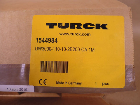 TURCK 1544984 DW3000-110-10-2B200-CA 1M Draw Wire Encoder Sensor 10-30VDC 100mA