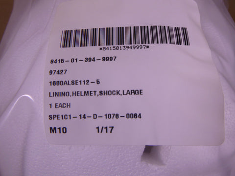 Gentex 89D7812-5 Shock Energy Absorbing Liner For HGU-56/P Pilot Helmet ,Large L | Industrial MRO Replacement Parts, Manufacturing Machine Parts & Components, Heavy Equipment Parts Supplier