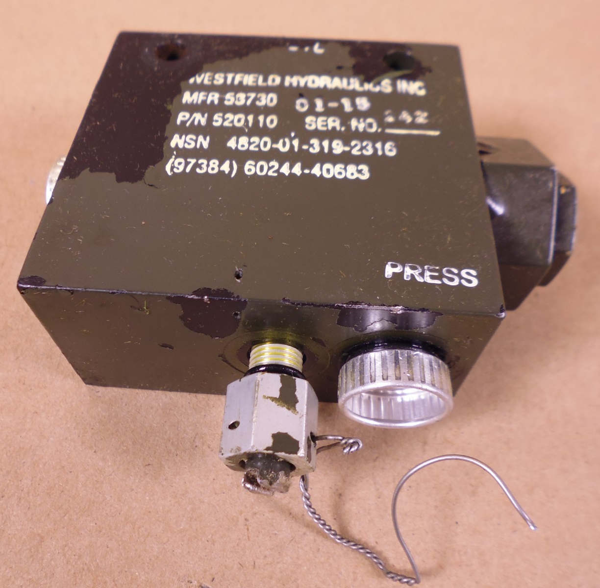 (2x) Hydraulic Valve Assembly Westfield Hydraulics 520110 MHU , 4820-01-319-2316 *UNTESTED* | Industrial MRO Replacement Parts, Manufacturing Machine Parts &amp; Components, Heavy Equipment Parts Supplier