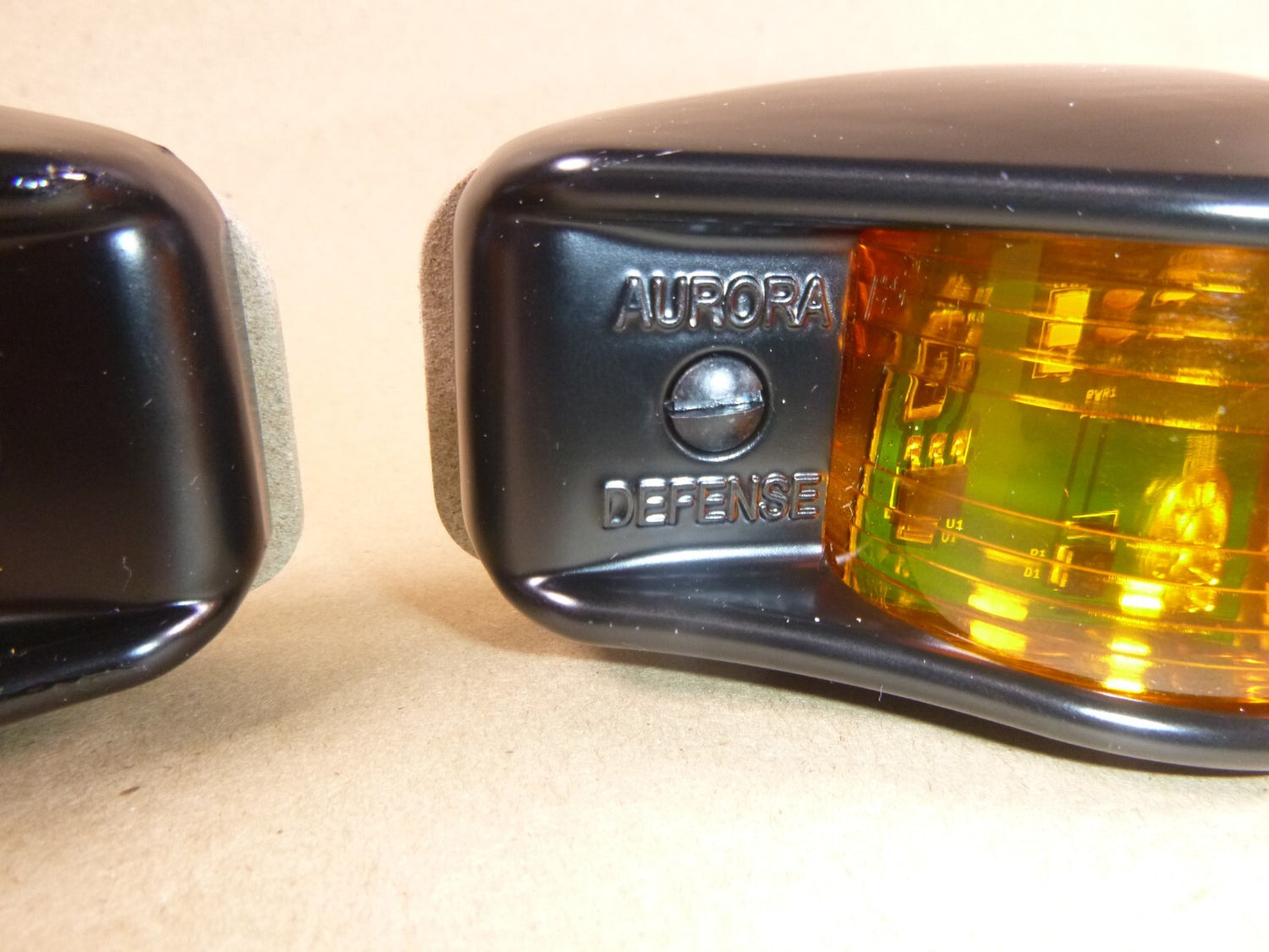 M998 LMTV Cast Aluminum LED Side Marker Lights 12/24V Black 2 Amber &amp; 2 Red USA | Genuine FMTV Replacement Parts, LMTV Parts For Sale and Military Surplus Medium Tactical Vehicle Parts &amp; Components