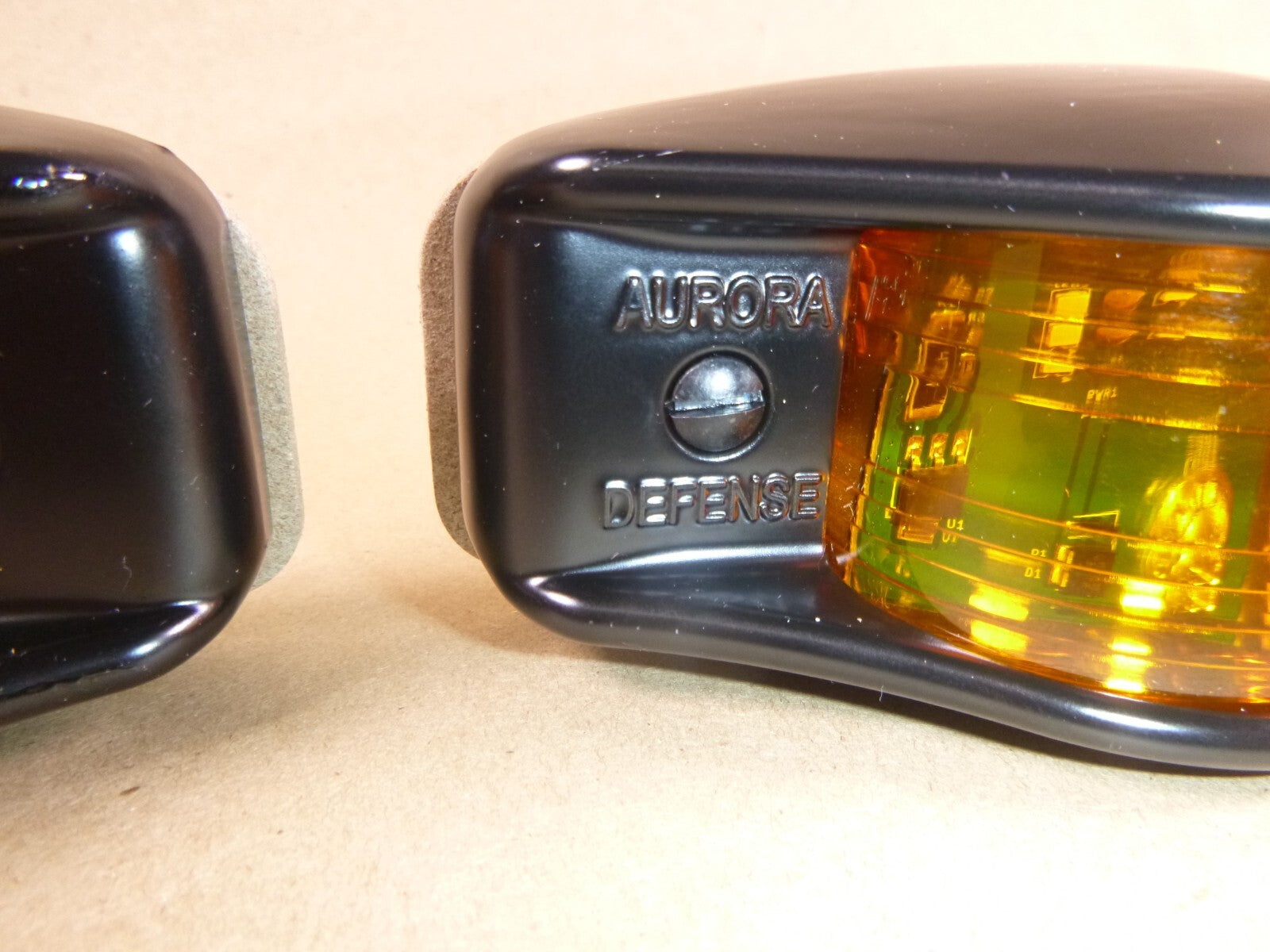 M998 LMTV Cast Aluminum LED Side Marker Lights 12/24V Black 2 Amber &amp; 2 Red USA | Genuine FMTV Replacement Parts, LMTV Parts For Sale and Military Surplus Medium Tactical Vehicle Parts &amp; Components
