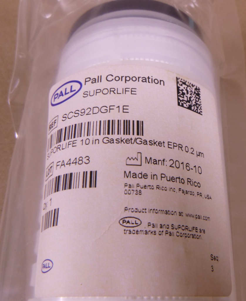 PALL Suporlife Filter SCS92DGF1E , SUPORLIFE 10" EPR 0.2um | Industrial MRO Replacement Parts, Manufacturing Machine Parts & Components, Heavy Equipment Parts Supplier