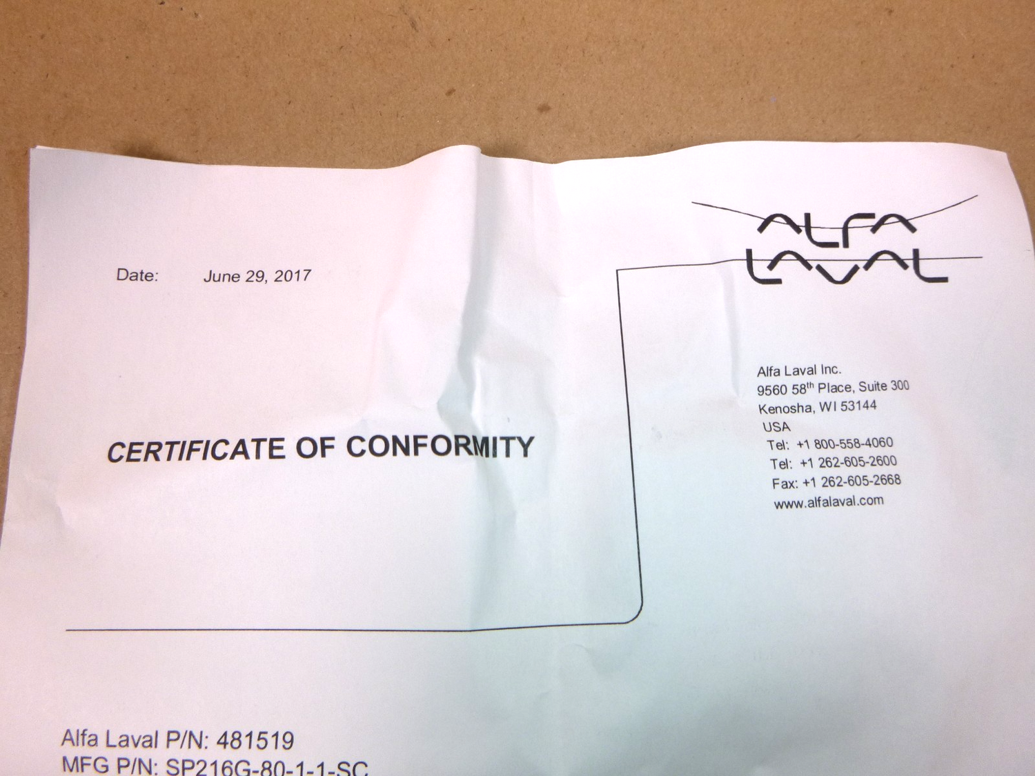 481519 Alfa Laval OEM Seal Seat, Silicone Carbide W/ Certificate ( 2 Pc. Lot) | Industrial MRO Replacement Parts, Manufacturing Machine Parts &amp; Components, Heavy Equipment Parts Supplier