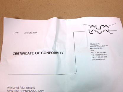 481519 Alfa Laval OEM Seal Seat, Silicone Carbide W/ Certificate ( 2 Pc. Lot) | Industrial MRO Replacement Parts, Manufacturing Machine Parts &amp; Components, Heavy Equipment Parts Supplier