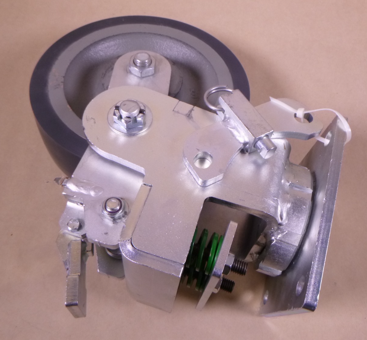 Caster Concepts 08300-11-24 Wheel 10"x2.5" w/ Swivel Plate Springs &amp; Brake USA