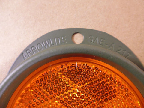 (Pair) Arrowlite 3" Amber Metal Reflectors USGI Military