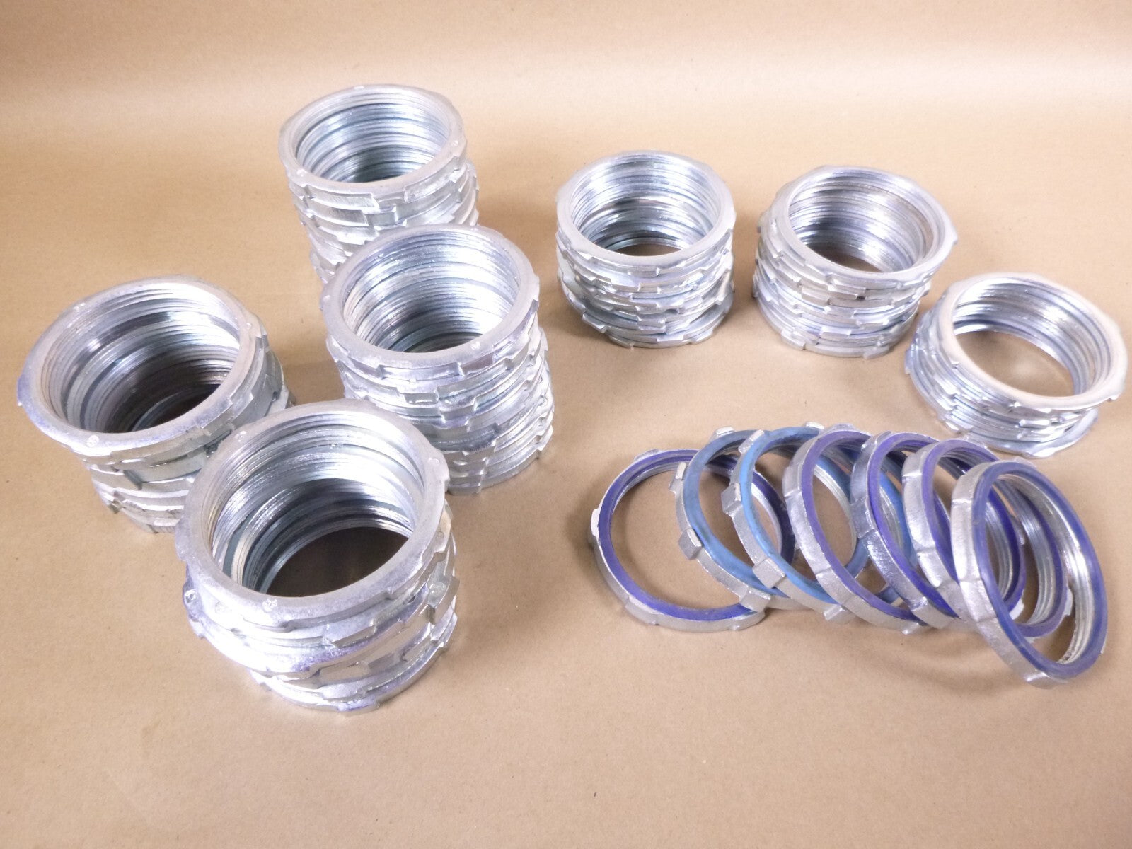 77 Pcs Assorted 3" Inch Steel Conduit Lock Nuts, All Metal, Galvanized &amp; Sealing | Industrial Replacement Nuts &amp; Bolts Distributor and Machinery Screws &amp; Fasteners Supply