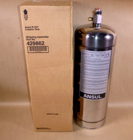 New Ansul Cylinder 429862 R102 3 Gallon Stainless Steel Tank (New From 2021)