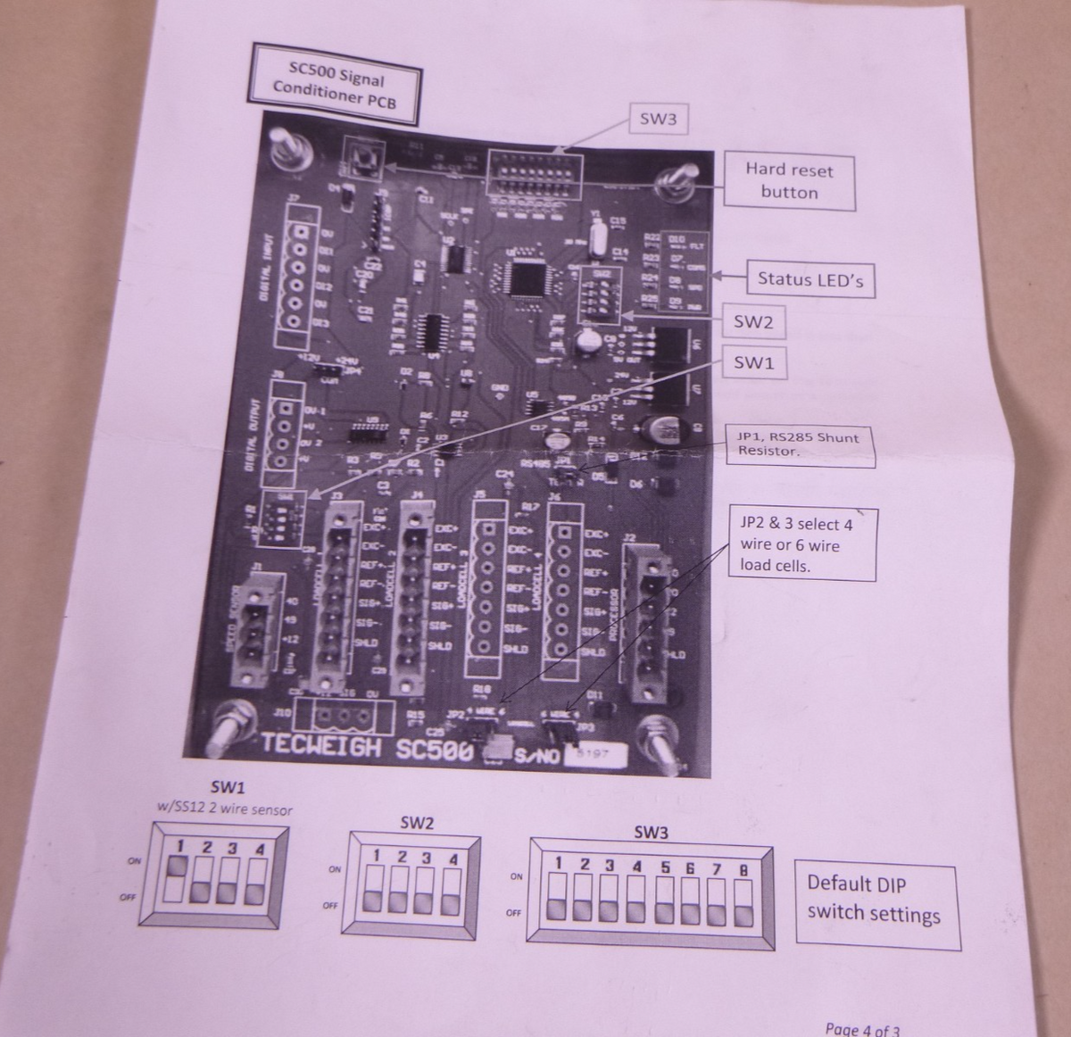 Tecweigh SC500 Wy15 Belt Scale Signal Conditioning Circuit Board