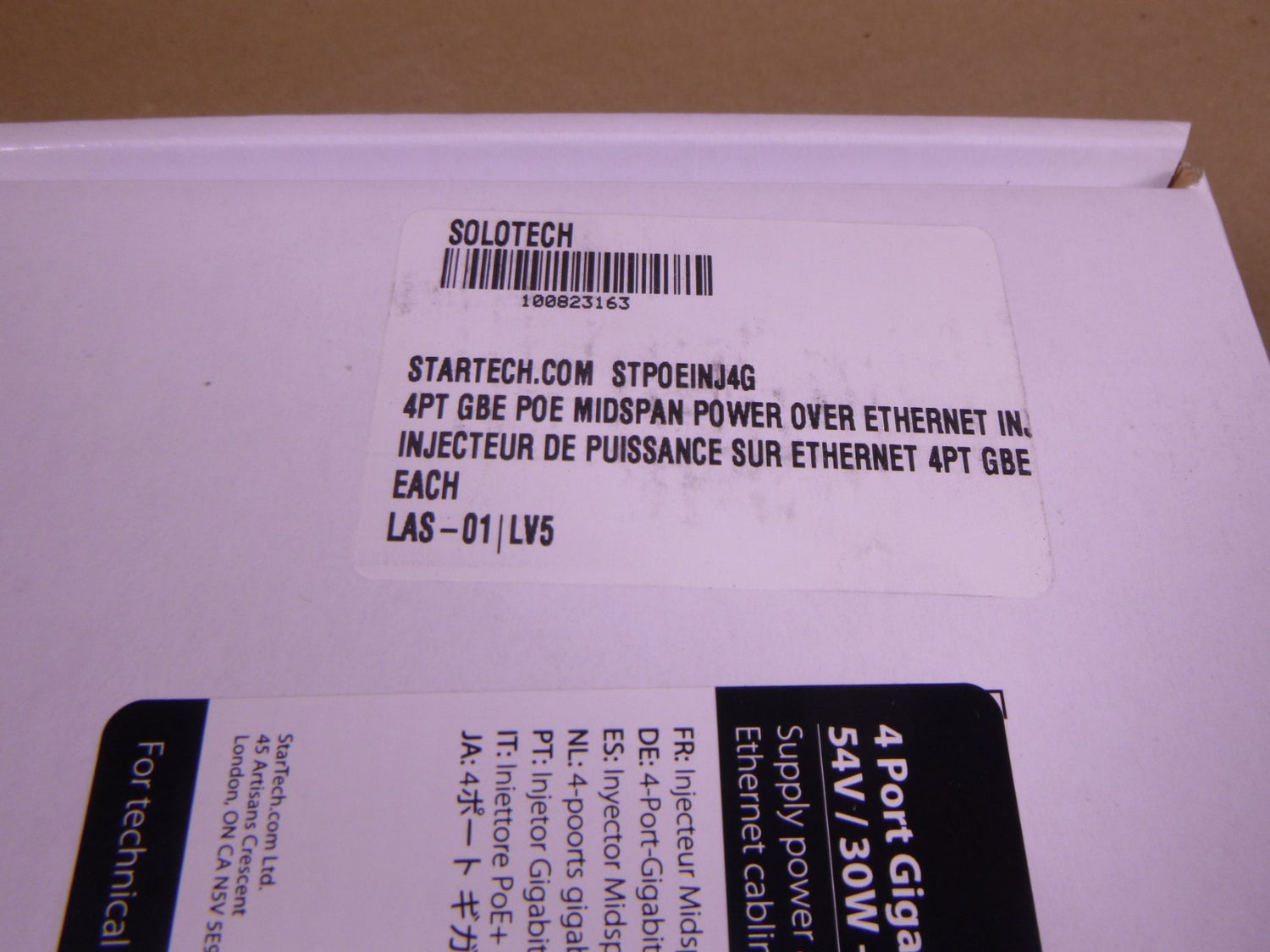 StarTech POEINJ4G 4-port Gigabit PoE+ Injector Midspan Hub 54V 30W 8023.at | Electrical MRO Replacement Parts &amp; Components and Commercial Electrical Supplies Company
