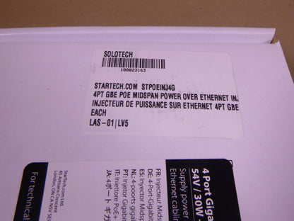 StarTech POEINJ4G 4-port Gigabit PoE+ Injector Midspan Hub 54V 30W 8023.at | Electrical MRO Replacement Parts &amp; Components and Commercial Electrical Supplies Company