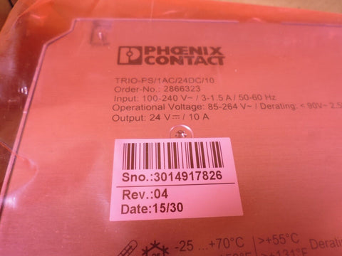 Phoenix Contact TRIO-PS/1AC/24DC/10 2866323 Power Supply