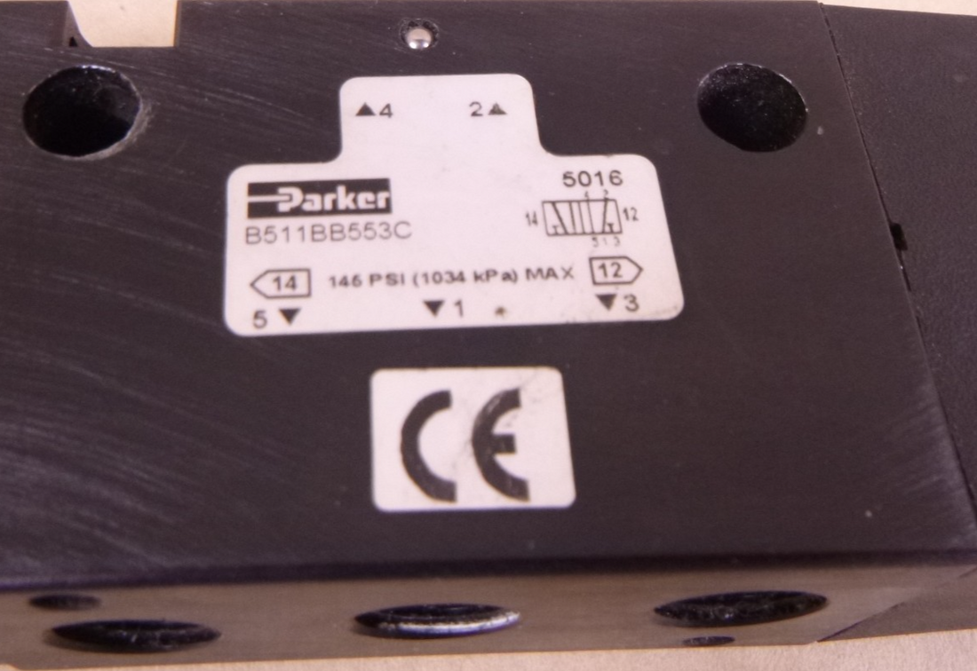 Parker B511BB553C Pneumatic Solenoid Valve 145 PSI , 115/120V, 1.6VA, P2E-KV31P