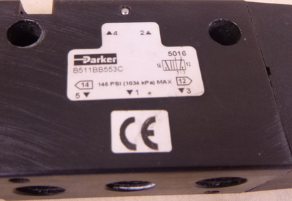 USED Parker B511BB553C Pneumatic Solenoid Valve 145 PSI , 115/120V, 1.6VA, P2E-KV31P | Electrical MRO Replacement Parts &amp; Components and Commercial Electrical Supplies Company