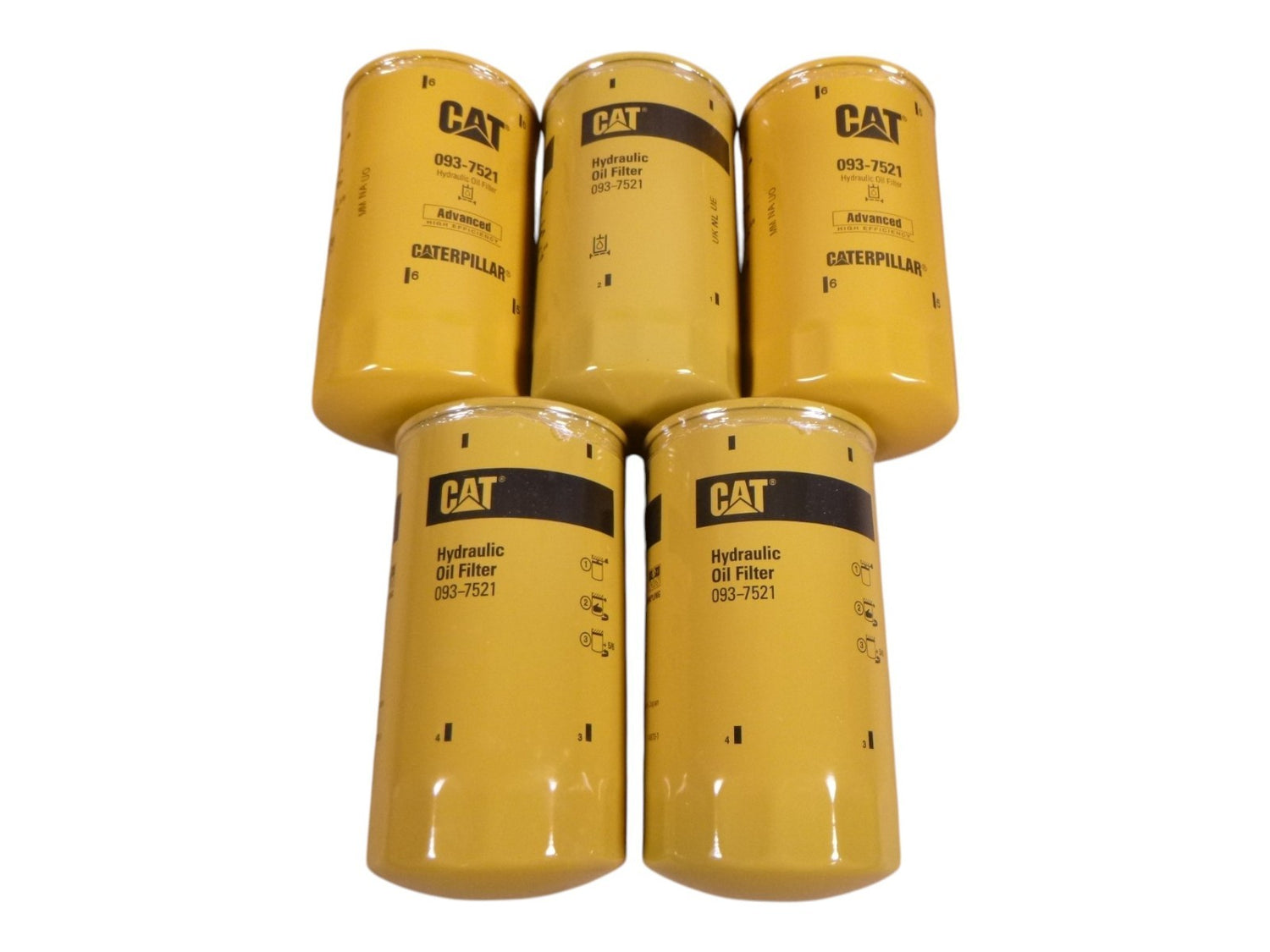 (5 Pack) CAT 093-7521 Hydraulic Oil Filter Caterpillar OEM