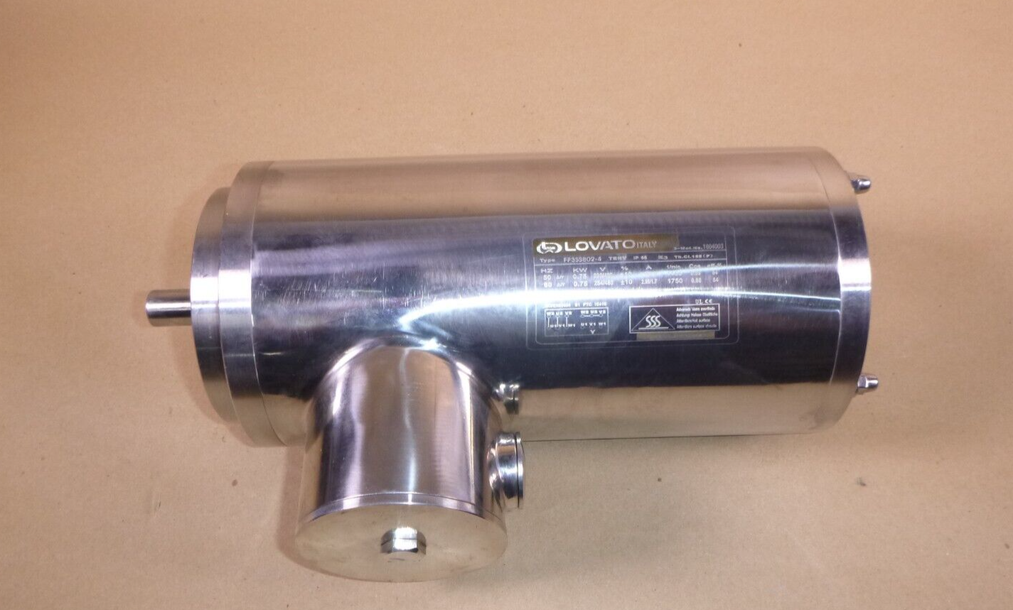 Lovato FP3SS, 3/4 KW Food Grade Stainless Steel Motor IEC 80B14 Frame 1750 Rpm | Industrial Electric Motors, Pumps &amp; Parts