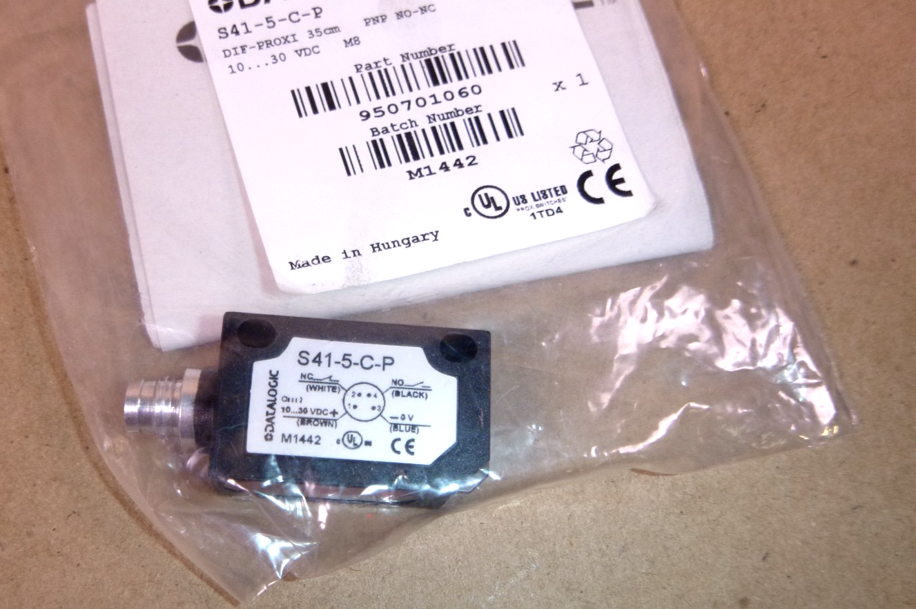 S41-5-C-P Datalogic Diffuse Proximity Sensor Trimmer PNP NO-NC, M8 Connection | Electrical MRO Replacement Parts &amp; Components and Commercial Electrical Supplies Company