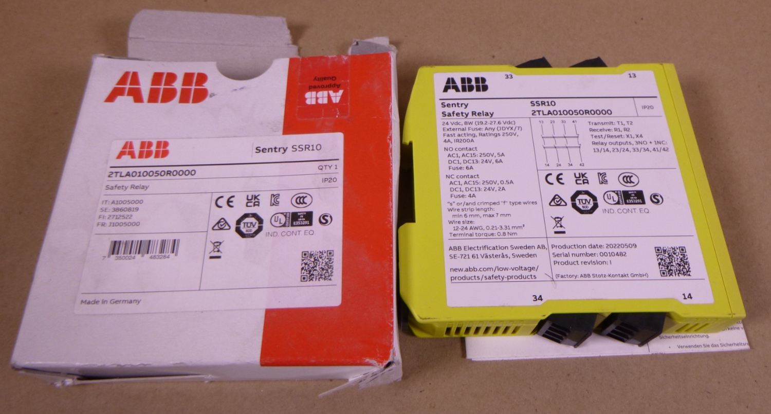 2TLA010050R000 ABB Safety Relay Sentry SSR10 24VDC 8W IP20 5A 6A | Electrical MRO Replacement Parts &amp; Components and Commercial Electrical Supplies Company
