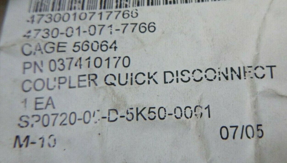 STEELMASTER 037410170 F-4 SUPPORT QUICK DISCONNECT COUPLER , 4730-01-071-7766 | Industrial MRO Replacement Parts, Manufacturing Machine Parts &amp; Components, Heavy Equipment Parts Supplier