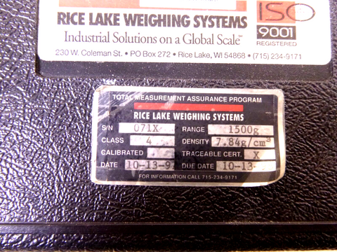 Assorted Rice Lake / Ohaus Weighing Calibration Set 1.5Kg - 1Kg - 300G & 200G