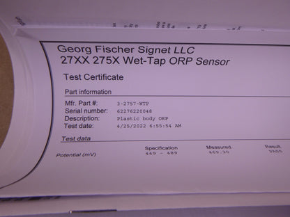 GF George Fischer Signet 3-2757-WTP Bulb ORP Plastic Electrode, 159001391 | Electrical MRO Replacement Parts &amp; Components and Commercial Electrical Supplies Company