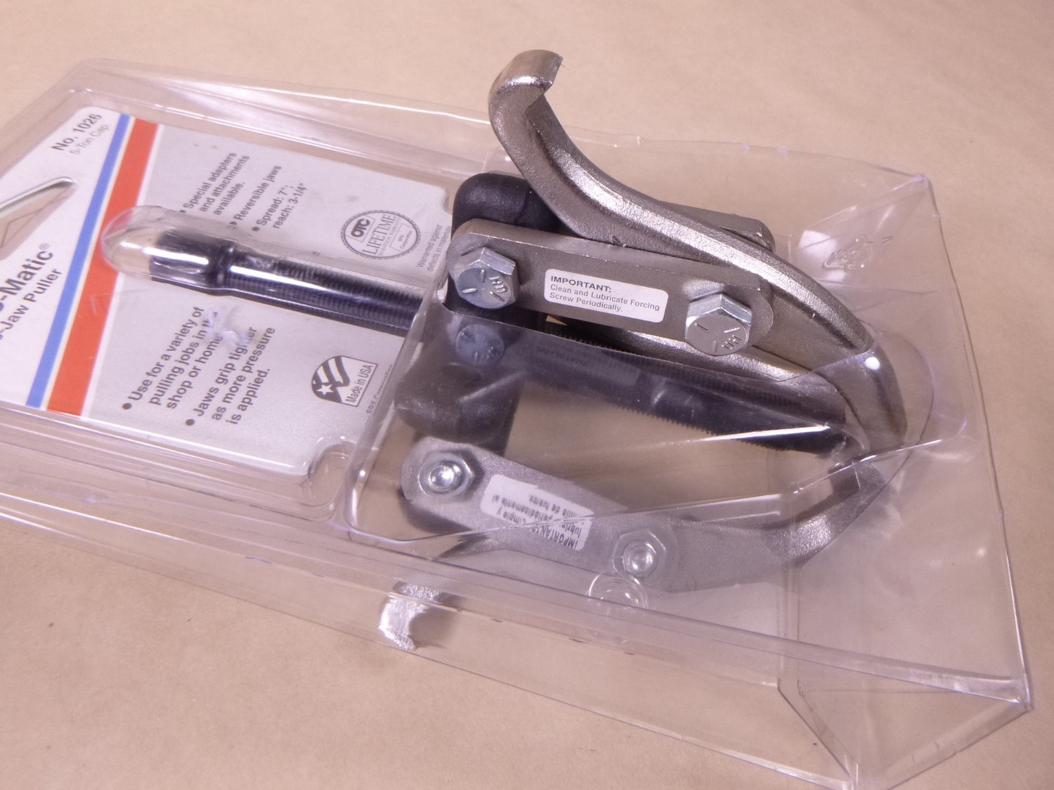 OTC 1026 Grip-O-Matic 2/3 Jaw Puller 7" Spread 3-1/4" Reach (5 Ton) Made in USA | Industrial MRO Tools and Replacement Industrial Equipment Components
