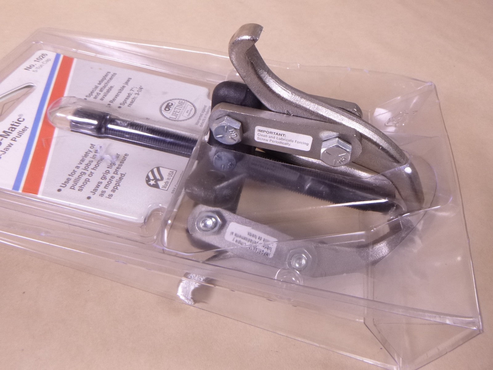 OTC 1026 Grip-O-Matic 2/3 Jaw Puller 7" Spread 3-1/4" Reach (5 Ton) Made in USA | Industrial MRO Tools and Replacement Industrial Equipment Components