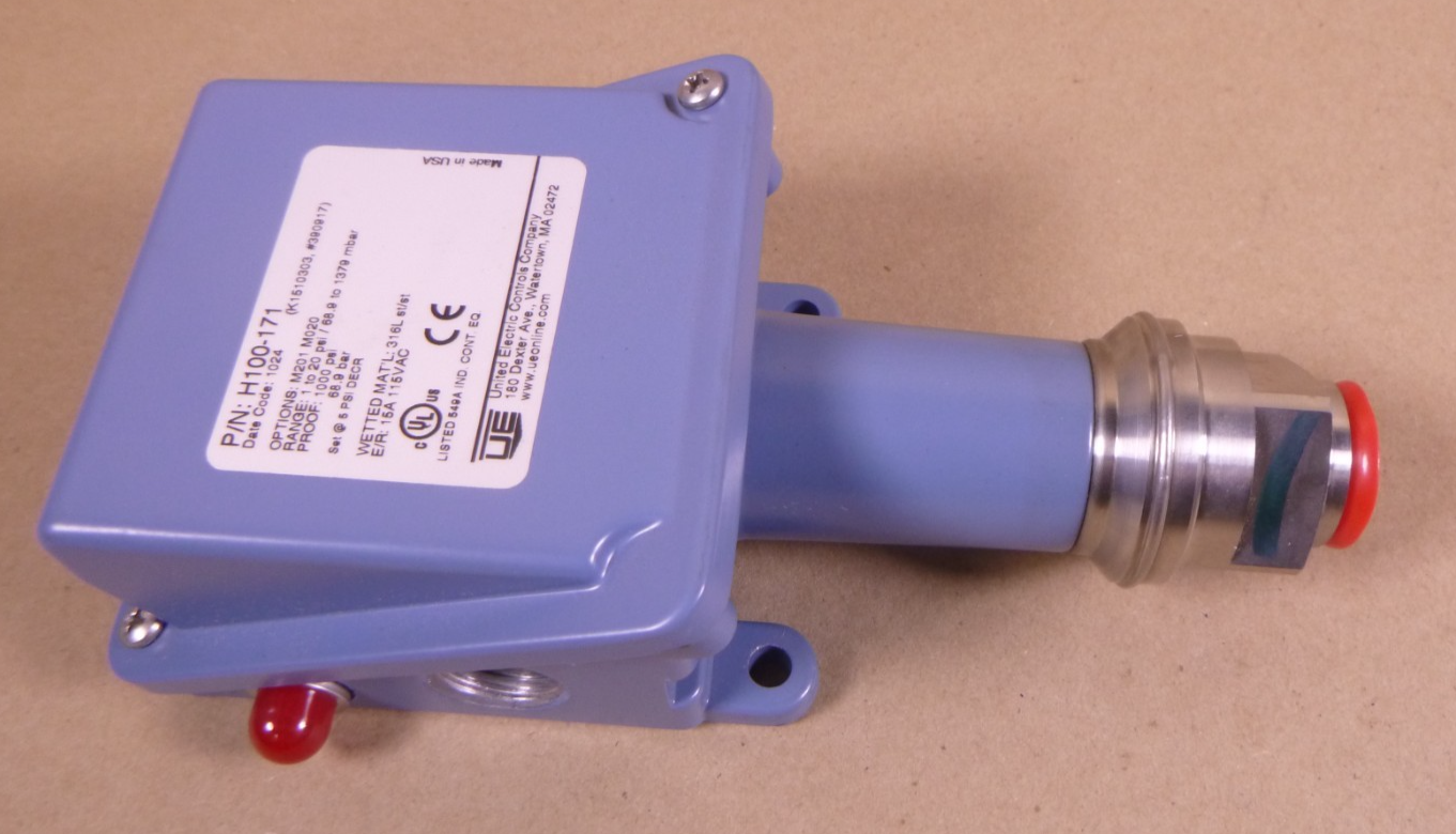 H100-171 United Electric Pressure Switch, 1 To 20 PSI, 1000PSI Proof | Electrical MRO Replacement Parts &amp; Components and Commercial Electrical Supplies Company