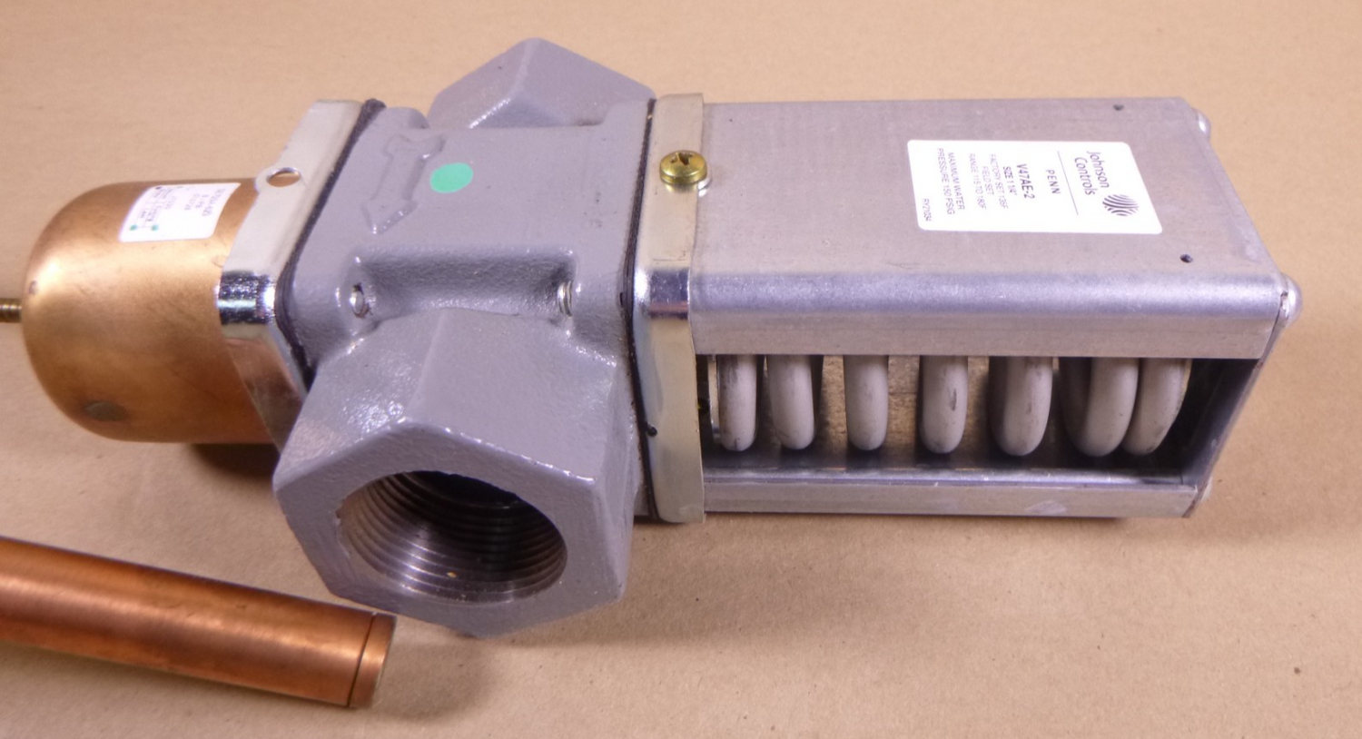 V47AE-2C Johnson Controls 1-1/4" Water Valve , Range 115-180 Deg F | Industrial MRO Replacement Parts, Manufacturing Machine Parts &amp; Components, Heavy Equipment Parts Supplier