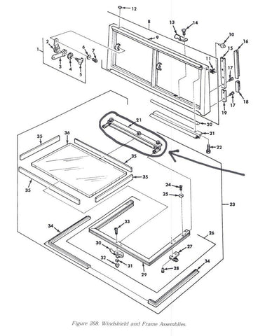 M35 M44 M809 Front Windshield Upper Cross Piece , 8686996 , 2510-01-145-4319 | Genuine M35 Military Truck Parts and M939 Cargo Truck Surplus Parts